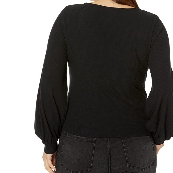 The Drop Women's @lucyswhims Square-Neck Balloon-Sleeve Top, Black, NWT - Picture 6 of 6